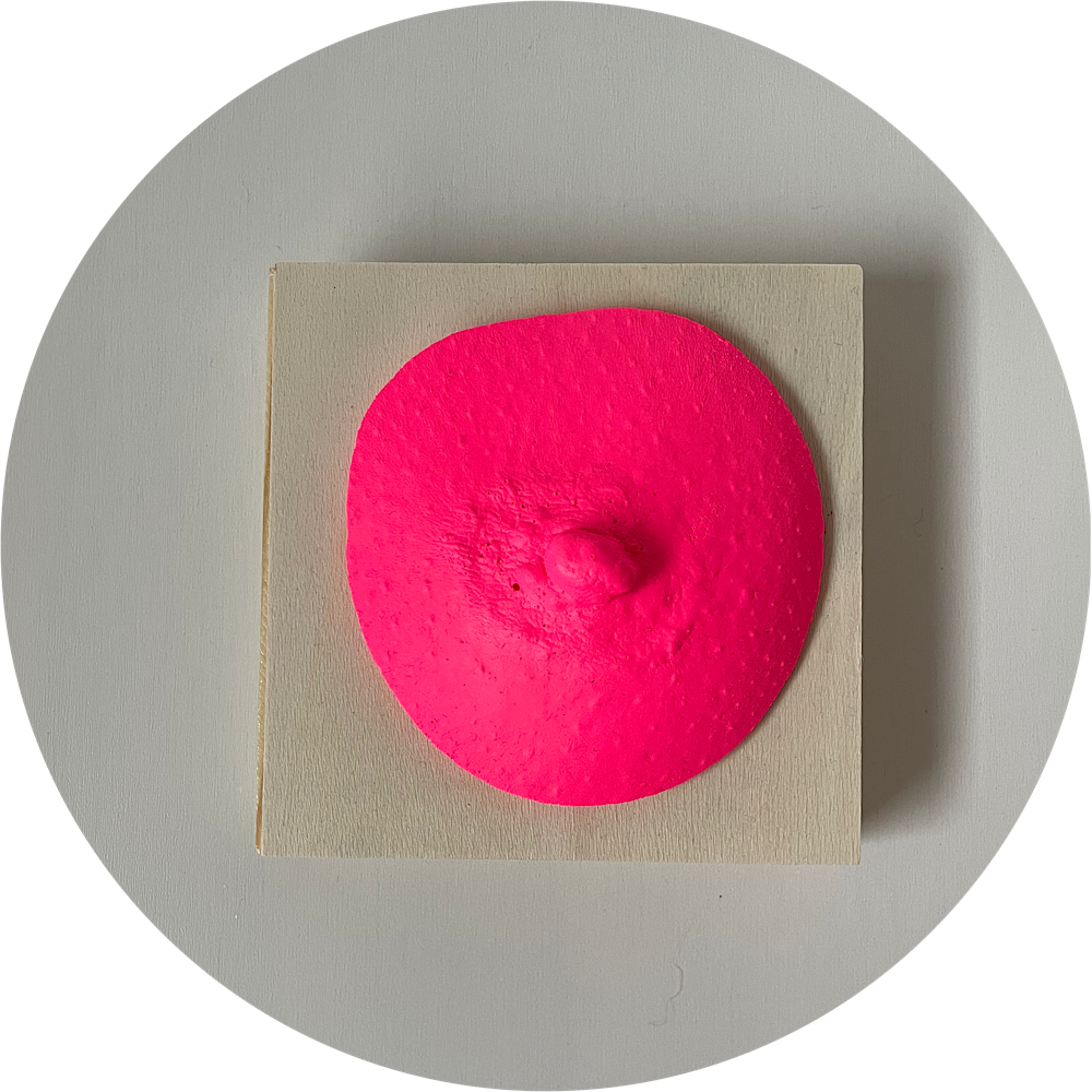 Borstbordje roze op wit